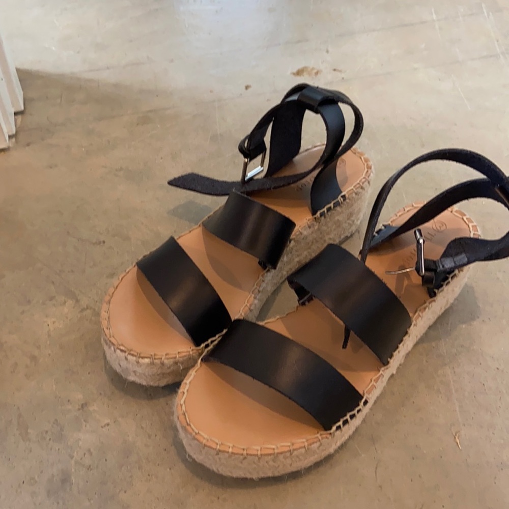 The Drop black platform espadrilles sandals